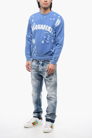 Felpa Girocollo Effetto Distressed Con Stampa Logo