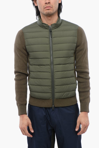 Padded Bomber With Knitted Sleeves