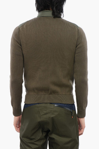 Padded Bomber With Knitted Sleeves