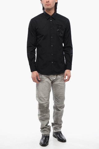 Long Sleeved NIGHT COLLEGE Shirt With Sequined Logo