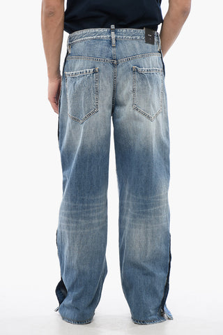 Straight-Fit Jeans BIG with Logo Bands and Side Buttons, 27 cm