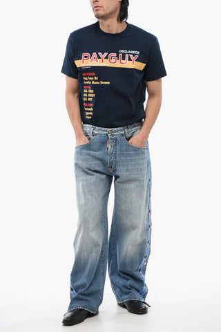 Straight-Fit Jeans BIG with Logo Bands and Side Buttons, 27 cm