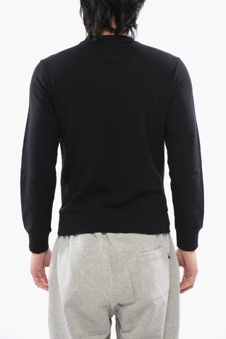 Felpa Girocollo In Cotone Garzato Con Logo