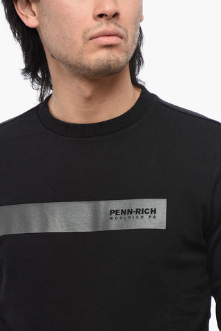 Felpa Girocollo In Cotone Garzato Con Logo
