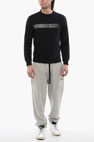 Felpa Girocollo In Cotone Garzato Con Logo