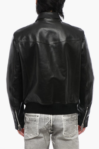 Front Zipped Leather Jacket