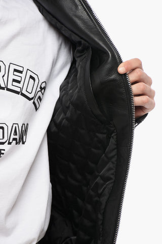 Front Zipped Leather Jacket