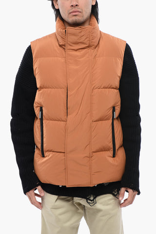 Piumino Smanicato con Velcro Logato