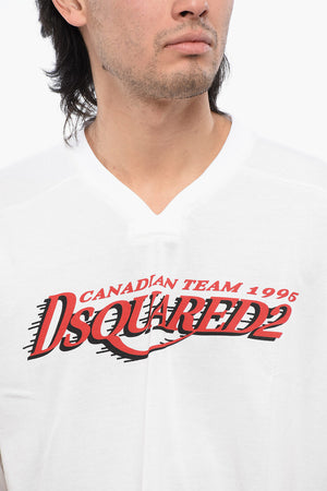 Bedrucktes Cropped Football-Fit T-Shirt