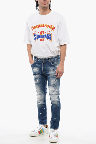 Skater Fit Jeans with Distressed Effect 16cm