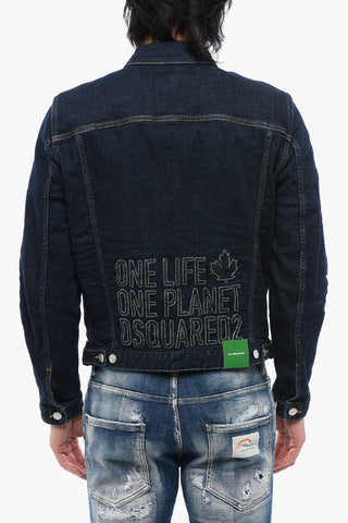 ONE LIFE ONE PLANET Embroidered Denim Jacket