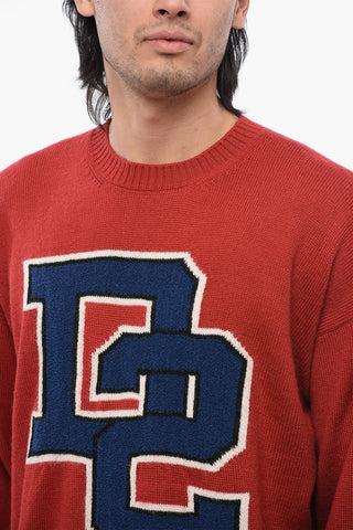 Crew-Neck Sweater with Embroidered Logo