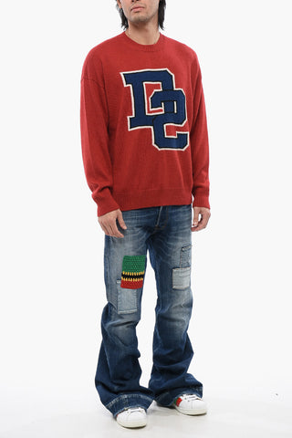 Crew-Neck Sweater with Embroidered Logo