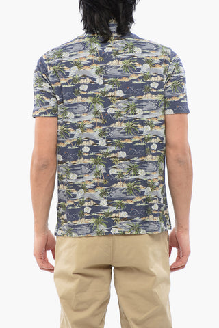 Beach Print Cotton Polo