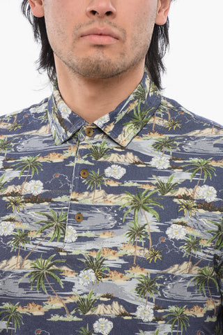 Beach Print Cotton Polo