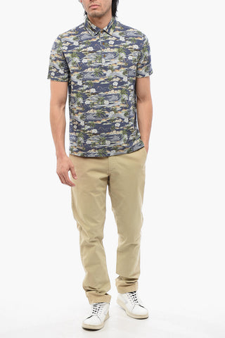 Beach Print Cotton Polo