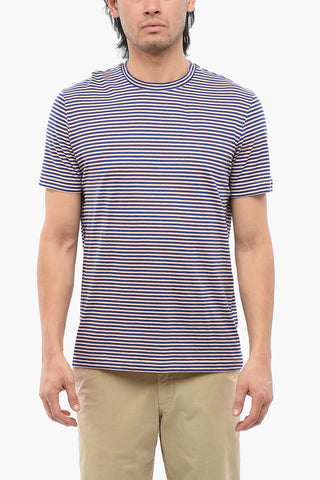 Stripe Motif Linen Blend T-shirt
