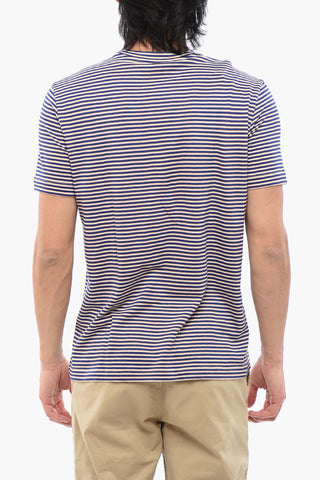 Stripe Motif Linen Blend T-shirt
