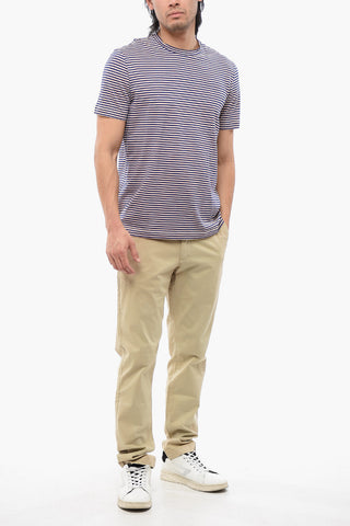 Stripe Motif Linen Blend T-shirt