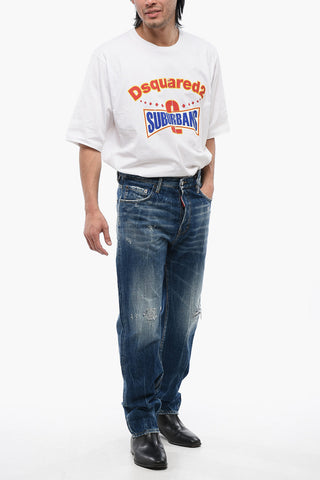 Mid Washed Jeans 642 with Distressed Effect 20 cm