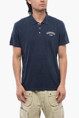 Polo Tennis Fit Effetto Distressed