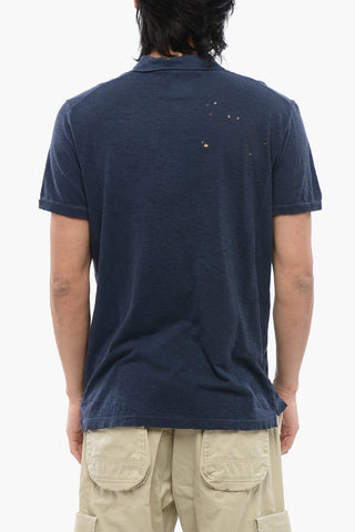 Polo Tennis Fit Effetto Distressed