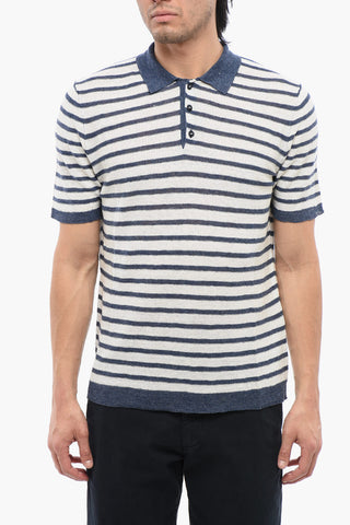 Striped Linen Blend Polo