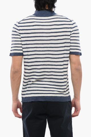 Striped Linen Blend Polo
