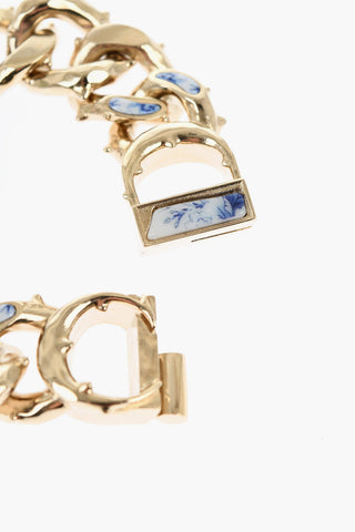 Two-Tone Brass Bracelet with Resin Details