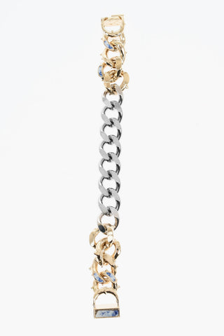 Two-Tone Brass Bracelet with Resin Details