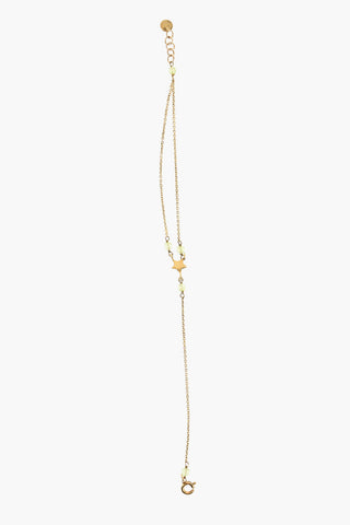 Bracciale in Metallo Effetto Dorato con Charm Stella e Perline