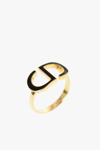 Golden Ring with Enameled Logo