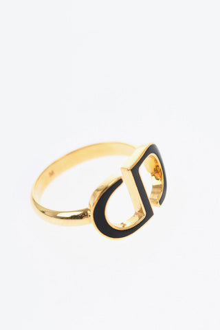 Golden Ring with Enameled Logo