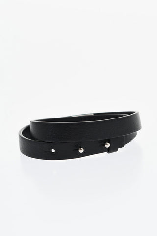COUTURE Bracciale in Pelle a Doppio Giro con Logo Inciso