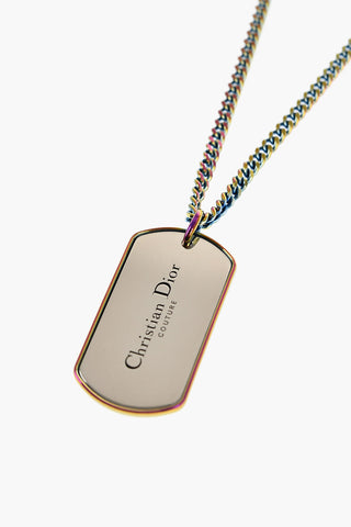 Opalescent Effect Necklace with Engraved Pendent
