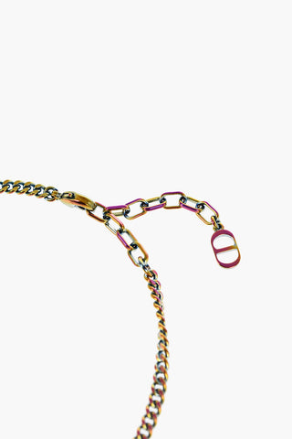 Opalescent Effect Necklace with Engraved Pendent