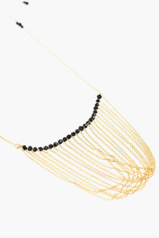 Collana Dorata con Pendente e Perline 