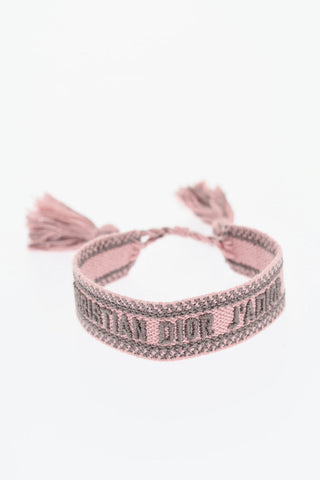 Set of 2 Fabric Bracelets with Embroidered Logo