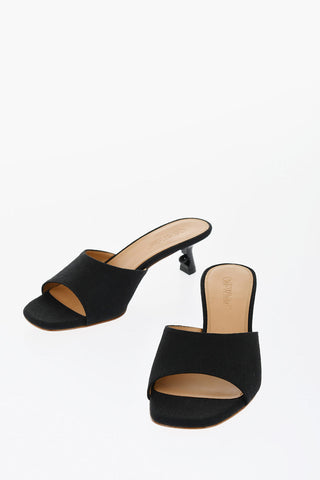 Open-Toe Linen Blend LOLLIPOP Mules Heel 5 cm