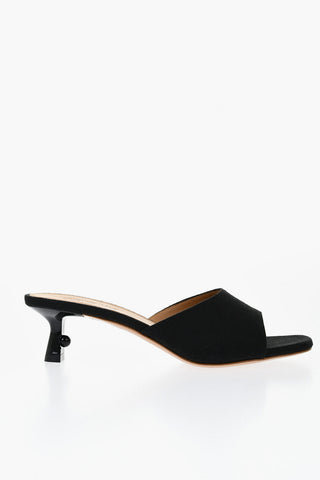 Open-Toe Linen Blend LOLLIPOP Mules Heel 5 cm