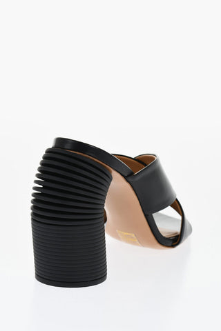 Leather Criss Cross SPRING Mules With Statement Heel 10 cm