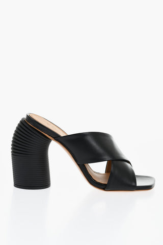 Leather Criss Cross SPRING Mules With Statement Heel 10 cm