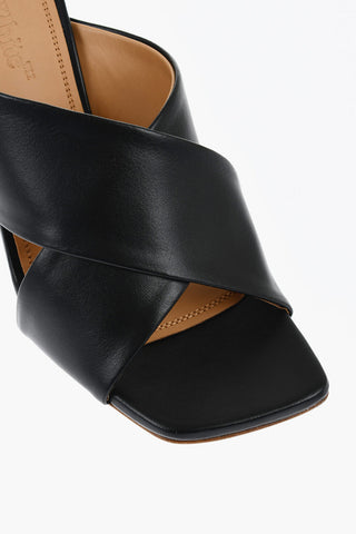Leather Criss Cross SPRING Mules With Statement Heel 10 cm