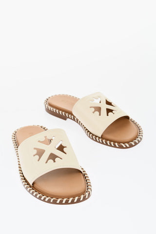 Leather TWIST Slides With Cut-Out Logo