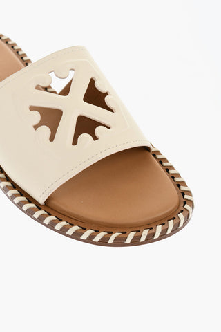 Leather TWIST Slides With Cut-Out Logo