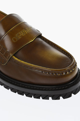 Mocassini COMBAT In Pelle Effetto Vintage