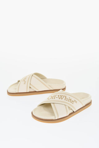 Leather Criss Cross CLOUD Logoed Slides