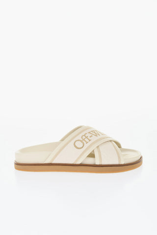 Leather Criss Cross CLOUD Logoed Slides