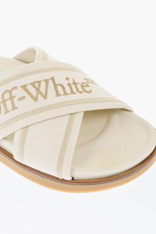 Leather Criss Cross CLOUD Logoed Slides