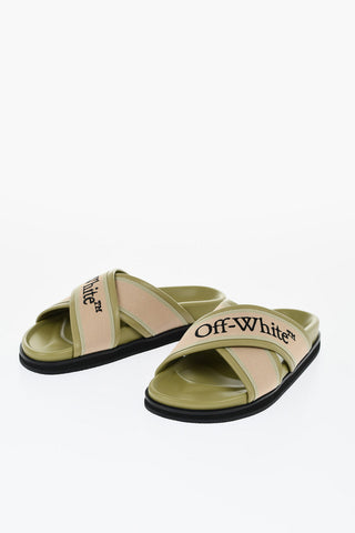 Leather Criss Cross CLOUD Logoed Slides